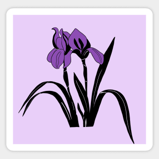 Purple Iris Flower Sticker